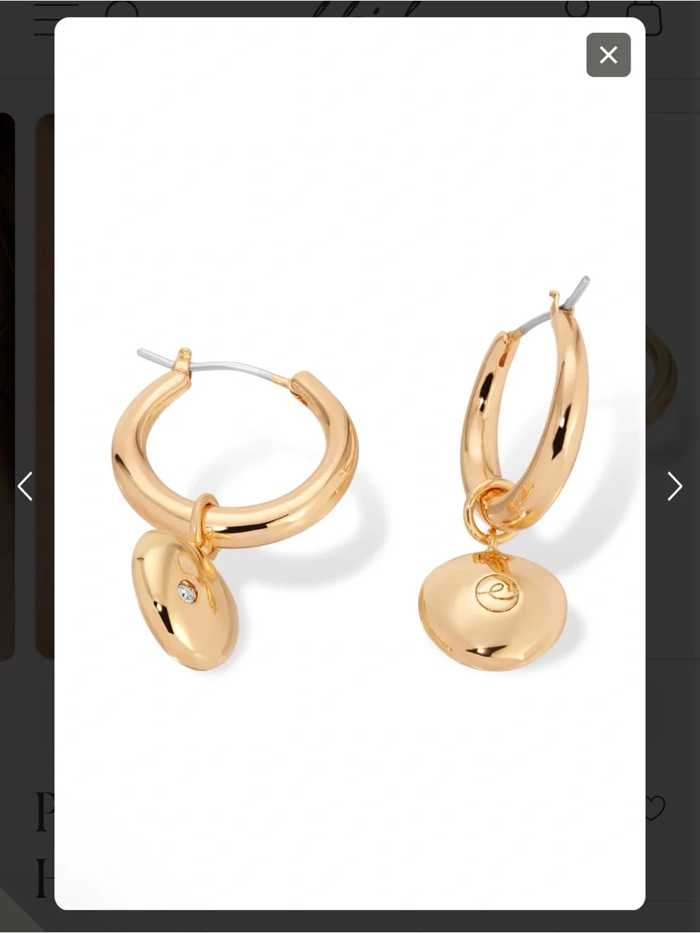 Ettika Gold Polished Pebbles Huggie Hoop Earrings